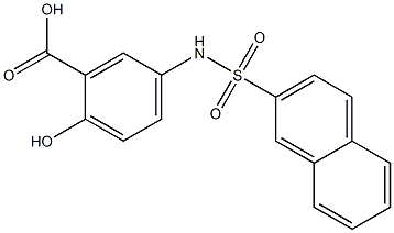 2-hydroxy-5-[(2-naphthylsulfonyl)amino]benzoic acid,,结构式