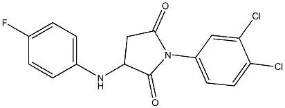 1-(3,4-dichlorophenyl)-3-(4-fluoroanilino)-2,5-pyrrolidinedione 化学構造式