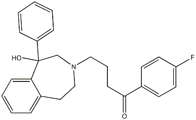 1-(4-fluorophenyl)-4-(1-hydroxy-1-phenyl-1,2,4,5-tetrahydro-3H-3-benzazepin-3-yl)-1-butanone 结构式
