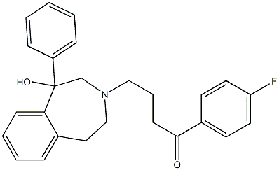 1-(4-fluorophenyl)-4-(1-hydroxy-1-phenyl-1,2,4,5-tetrahydro-3H-3-benzazepin-3-yl)-1-butanone,,结构式