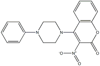 3-nitro-4-(4-phenyl-1-piperazinyl)-2H-chromen-2-one Struktur