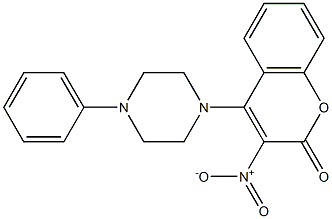 3-nitro-4-(4-phenyl-1-piperazinyl)-2H-chromen-2-one 结构式