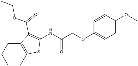 ethyl 2-{[(4-methoxyphenoxy)acetyl]amino}-4,5,6,7-tetrahydro-1-benzothiophene-3-carboxylate Structure