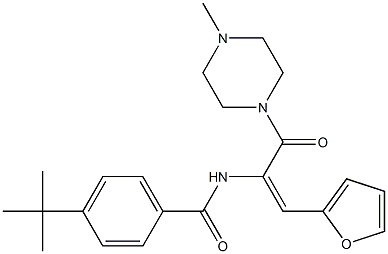 4-tert-butyl-N-{2-(2-furyl)-1-[(4-methyl-1-piperazinyl)carbonyl]vinyl}benzamide,,结构式