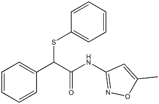 N-(5-methyl-3-isoxazolyl)-2-phenyl-2-(phenylsulfanyl)acetamide 化学構造式