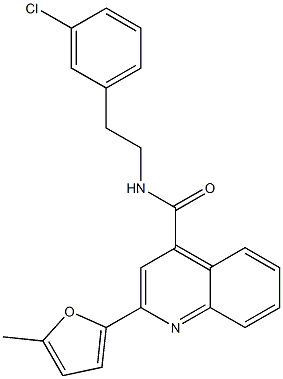 N-[2-(3-chlorophenyl)ethyl]-2-(5-methyl-2-furyl)-4-quinolinecarboxamide Struktur