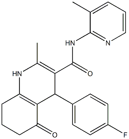 4-(4-fluorophenyl)-2-methyl-N-(3-methyl-2-pyridinyl)-5-oxo-1,4,5,6,7,8-hexahydro-3-quinolinecarboxamide Struktur