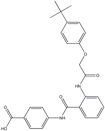 4-[(2-{[(4-tert-butylphenoxy)acetyl]amino}benzoyl)amino]benzoic acid,,结构式