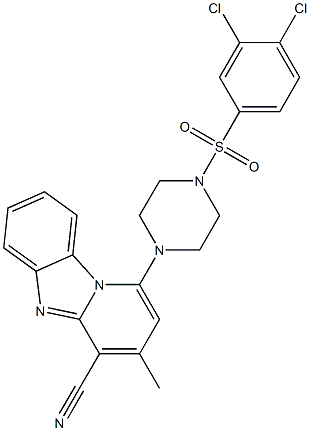 1-{4-[(3,4-dichlorophenyl)sulfonyl]-1-piperazinyl}-3-methylpyrido[1,2-a]benzimidazole-4-carbonitrile 化学構造式