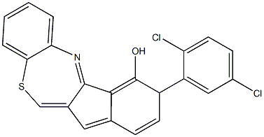 6-(2,5-dichlorophenyl)-6H-indeno[2,1-c][1,5]benzothiazepin-7-ol,,结构式
