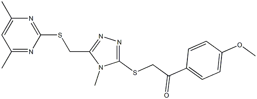 2-[(5-{[(4,6-dimethylpyrimidin-2-yl)sulfanyl]methyl}-4-methyl-4H-1,2,4-triazol-3-yl)sulfanyl]-1-[4-(methyloxy)phenyl]ethanone