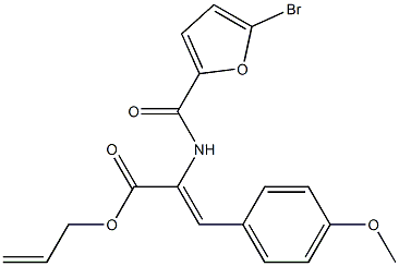 allyl 2-[(5-bromo-2-furoyl)amino]-3-(4-methoxyphenyl)acrylate,,结构式