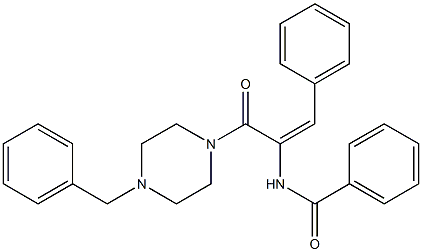 N-{1-[(4-benzyl-1-piperazinyl)carbonyl]-2-phenylvinyl}benzamide Struktur