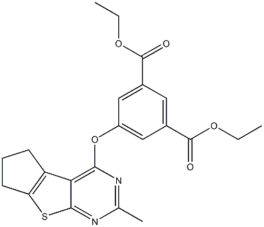  diethyl 5-[(2-methyl-6,7-dihydro-5H-cyclopenta[4,5]thieno[2,3-d]pyrimidin-4-yl)oxy]isophthalate