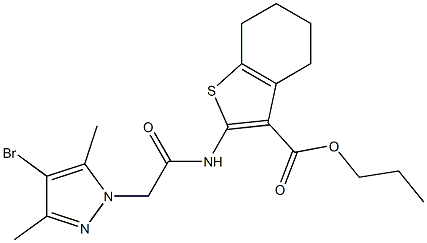 propyl 2-{[(4-bromo-3,5-dimethyl-1H-pyrazol-1-yl)acetyl]amino}-4,5,6,7-tetrahydro-1-benzothiophene-3-carboxylate|