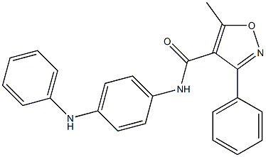 N-(4-anilinophenyl)-5-methyl-3-phenyl-4-isoxazolecarboxamide Struktur