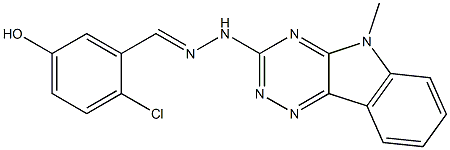 2-chloro-5-hydroxybenzaldehyde (5-methyl-5H-[1,2,4]triazino[5,6-b]indol-3-yl)hydrazone,,结构式