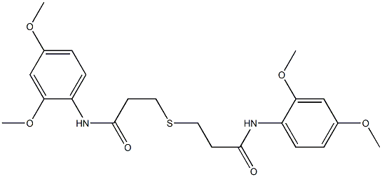 3-{[3-(2,4-dimethoxyanilino)-3-oxopropyl]sulfanyl}-N-(2,4-dimethoxyphenyl)propanamide,,结构式