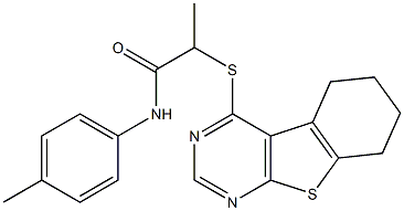 N-(4-methylphenyl)-2-(5,6,7,8-tetrahydro[1]benzothieno[2,3-d]pyrimidin-4-ylsulfanyl)propanamide