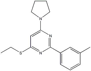 ethyl 2-(3-methylphenyl)-6-(1-pyrrolidinyl)-4-pyrimidinyl sulfide Structure