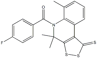 5-(4-fluorobenzoyl)-4,4,6-trimethyl-4,5-dihydro-1H-[1,2]dithiolo[3,4-c]quinoline-1-thione Structure