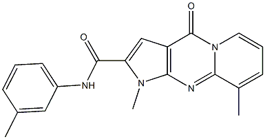 1,9-dimethyl-N-(3-methylphenyl)-4-oxo-1,4-dihydropyrido[1,2-a]pyrrolo[2,3-d]pyrimidine-2-carboxamide 化学構造式