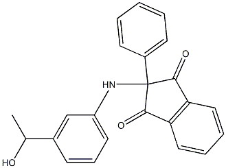 2-[3-(1-hydroxyethyl)anilino]-2-phenyl-1H-indene-1,3(2H)-dione 化学構造式
