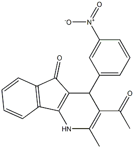 3-acetyl-4-{3-nitrophenyl}-2-methyl-1,4-dihydro-5H-indeno[1,2-b]pyridin-5-one Structure