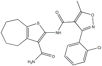 N-[3-(aminocarbonyl)-5,6,7,8-tetrahydro-4H-cyclohepta[b]thien-2-yl]-3-(2-chlorophenyl)-5-methyl-4-isoxazolecarboxamide