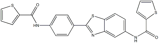 N-(2-{4-[(2-thienylcarbonyl)amino]phenyl}-1,3-benzothiazol-5-yl)-2-thiophenecarboxamide 化学構造式