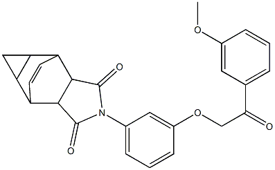 4-{3-[2-(3-methoxyphenyl)-2-oxoethoxy]phenyl}-4-azatetracyclo[5.3.2.0~2,6~.0~8,10~]dodec-11-ene-3,5-dione,,结构式