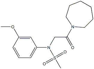 N-[2-(1-azepanyl)-2-oxoethyl]-N-(3-methoxyphenyl)methanesulfonamide Structure