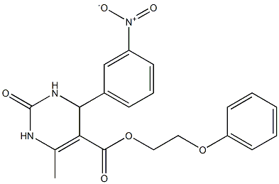 2-(phenyloxy)ethyl 4-{3-nitrophenyl}-6-methyl-2-oxo-1,2,3,4-tetrahydropyrimidine-5-carboxylate Struktur