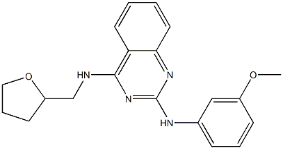 N-[2-(3-methoxyanilino)-4-quinazolinyl]-N-(tetrahydro-2-furanylmethyl)amine,,结构式