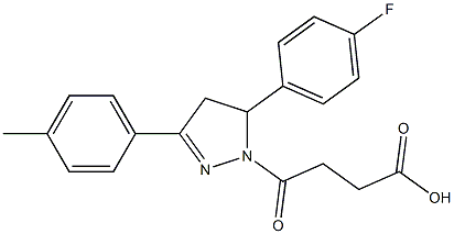 4-[5-(4-fluorophenyl)-3-(4-methylphenyl)-4,5-dihydro-1H-pyrazol-1-yl]-4-oxobutanoic acid 化学構造式