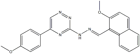 2-methoxy-1-naphthaldehyde [5-(4-methoxyphenyl)-1,2,4-triazin-3-yl]hydrazone Struktur