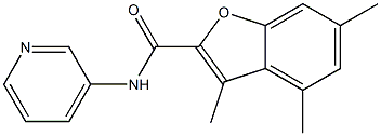 3,4,6-trimethyl-N-(3-pyridinyl)-1-benzofuran-2-carboxamide Struktur