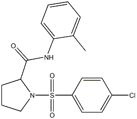 1-[(4-chlorophenyl)sulfonyl]-N-(2-methylphenyl)-2-pyrrolidinecarboxamide,,结构式
