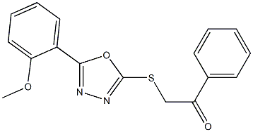 2-{[5-(2-methoxyphenyl)-1,3,4-oxadiazol-2-yl]sulfanyl}-1-phenylethanone Struktur
