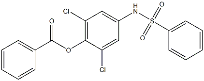 2,6-dichloro-4-[(phenylsulfonyl)amino]phenyl benzoate 化学構造式