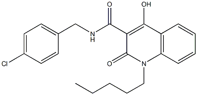 N-[(4-chlorophenyl)methyl]-4-hydroxy-2-oxo-1-pentyl-1,2-dihydroquinoline-3-carboxamide,,结构式