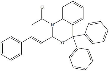 1-acetyl-4,4-diphenyl-2-(2-phenylvinyl)-1,4-dihydro-2H-3,1-benzoxazine Structure