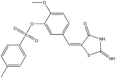 5-[(2-imino-4-oxo-1,3-thiazolidin-5-ylidene)methyl]-2-methoxyphenyl 4-methylbenzenesulfonate Structure
