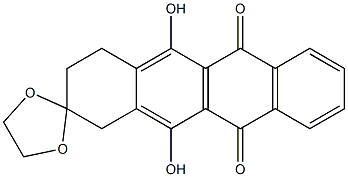6,11-dihydroxy-7,8,9,10-tetrahydrospiro[naphthacene-8,2'-(1,3)-dioxolane]-5,12-dione Structure