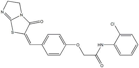 N-(2-chlorophenyl)-2-{4-[(3-oxo-5,6-dihydroimidazo[2,1-b][1,3]thiazol-2(3H)-ylidene)methyl]phenoxy}acetamide Struktur