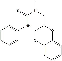 N-(2,3-dihydro-1,4-benzodioxin-2-ylmethyl)-N-methyl-N'-phenylthiourea Struktur