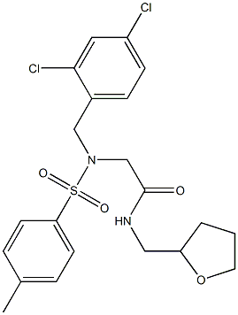 2-{(2,4-dichlorobenzyl)[(4-methylphenyl)sulfonyl]amino}-N-(tetrahydro-2-furanylmethyl)acetamide Struktur