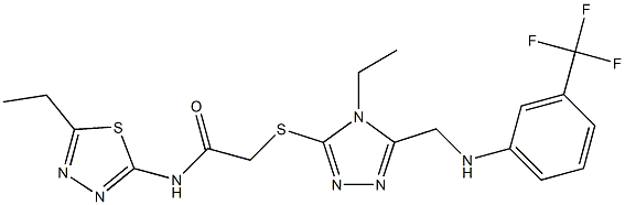 N-(5-ethyl-1,3,4-thiadiazol-2-yl)-2-[(4-ethyl-5-{[3-(trifluoromethyl)anilino]methyl}-4H-1,2,4-triazol-3-yl)sulfanyl]acetamide