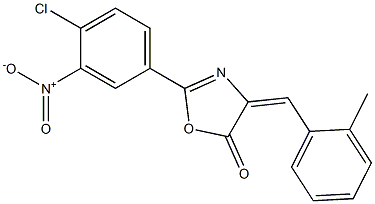 2-{4-chloro-3-nitrophenyl}-4-(2-methylbenzylidene)-1,3-oxazol-5(4H)-one 结构式