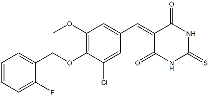 5-{3-chloro-4-[(2-fluorobenzyl)oxy]-5-methoxybenzylidene}-2-thioxodihydro-4,6(1H,5H)-pyrimidinedione